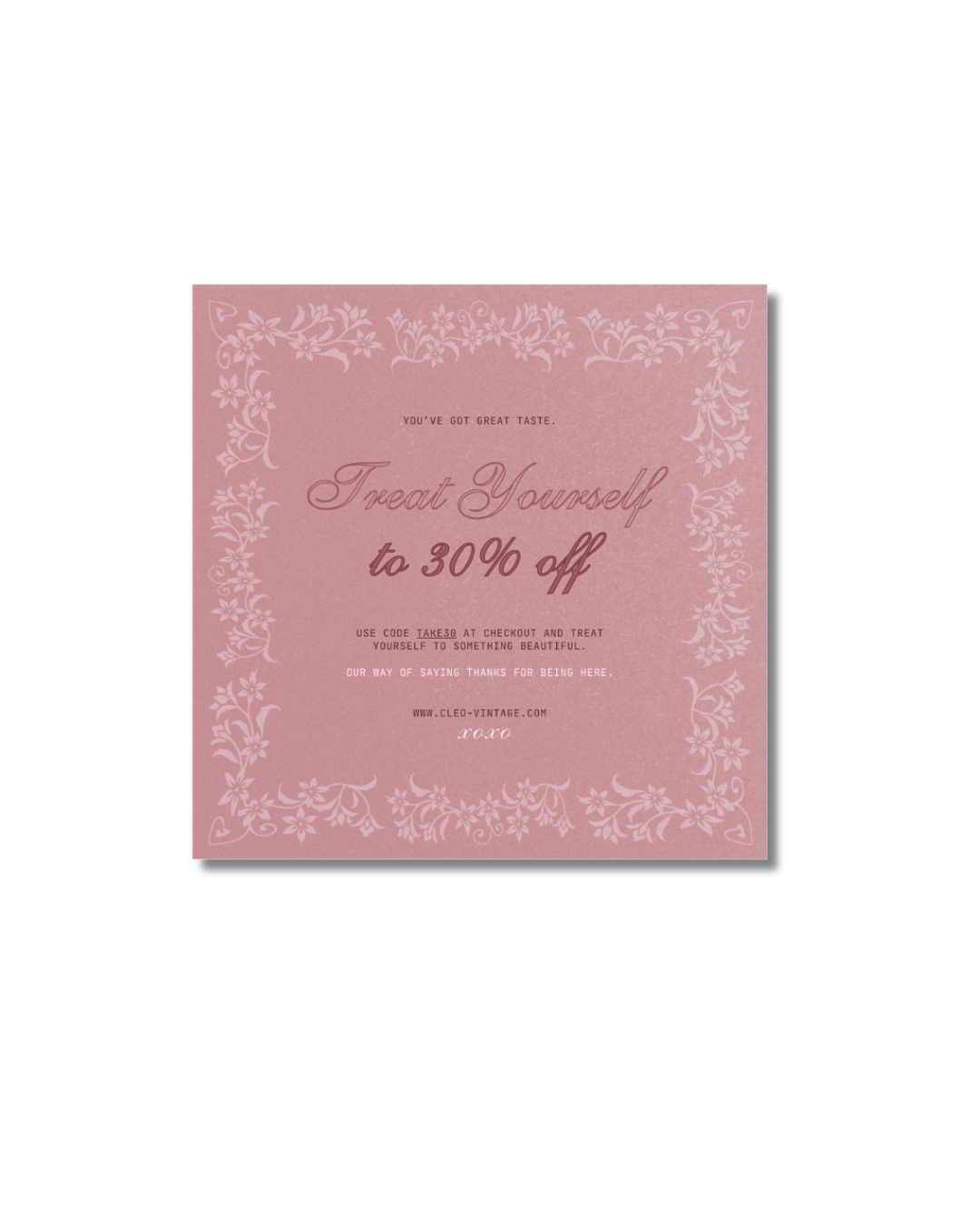 Vintage Square Discount Insert Card