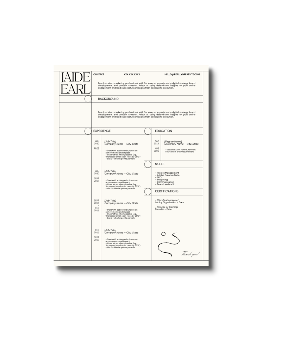 Resume Template - Jaide