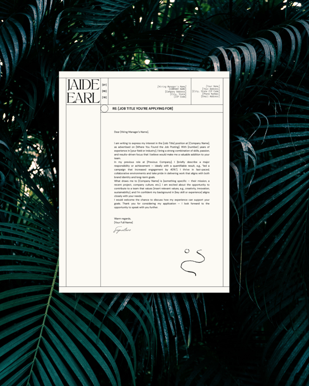Cover Letter Template - Jaide
