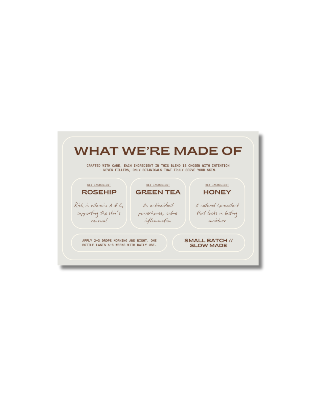 Insert Card - Product Ingredients