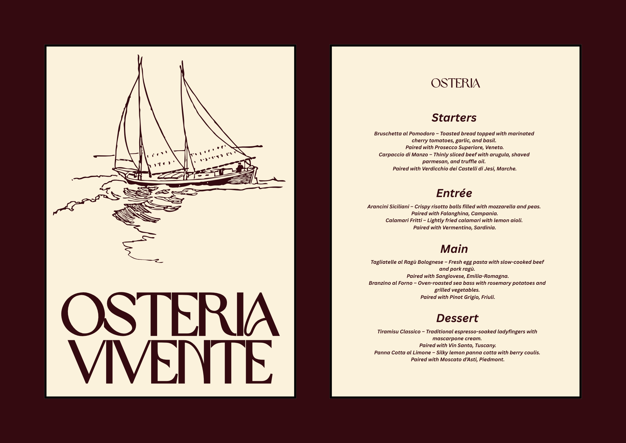 Menu - Osteria