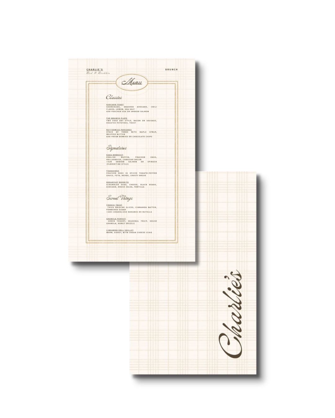 Menu - Charlies Restaurant