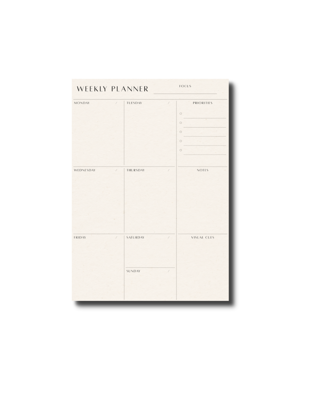 Visual Cues Weekly Planner
