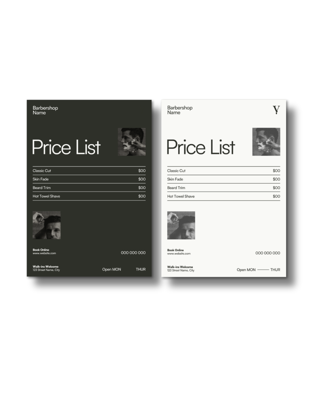 Barber Price List Template