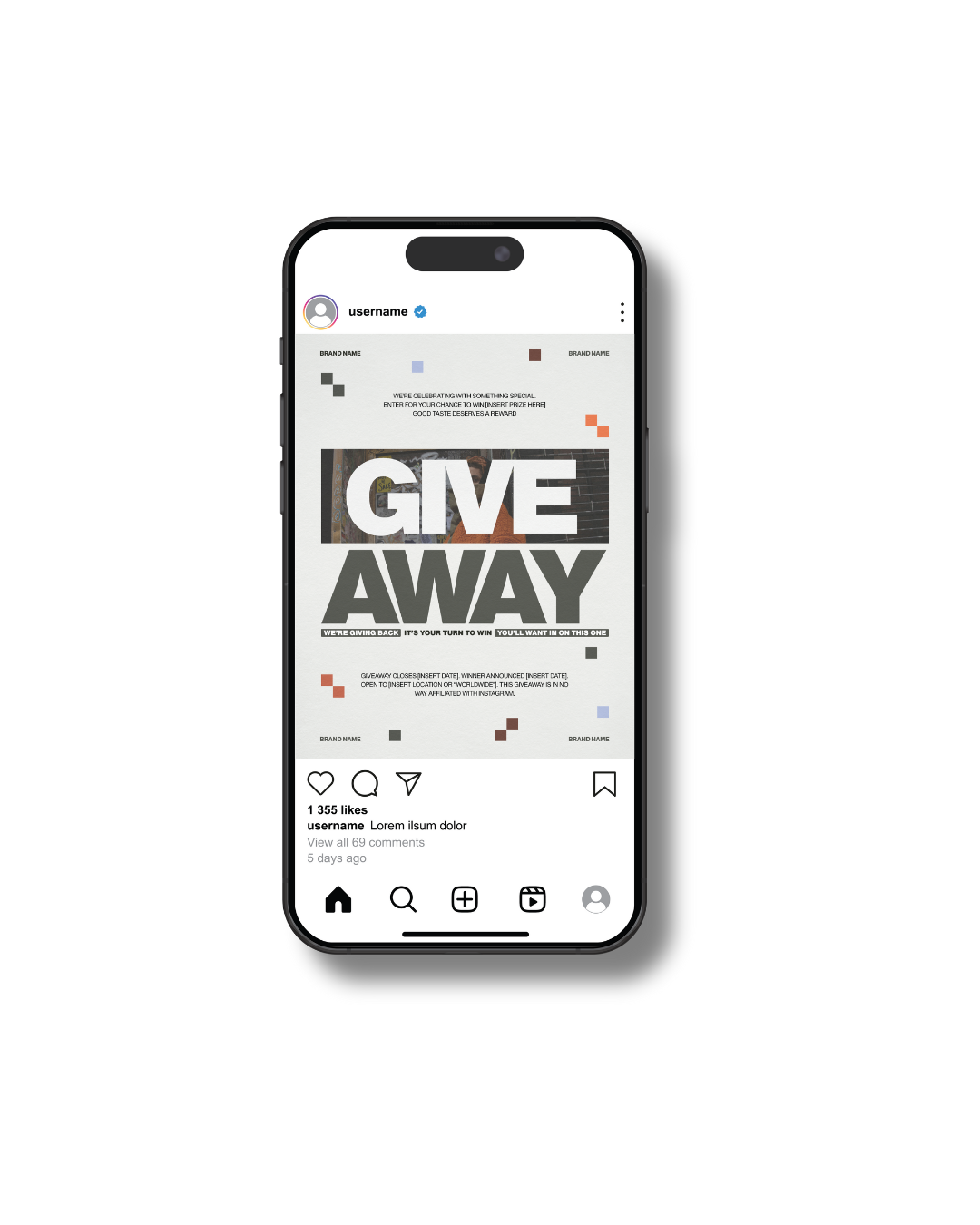 Giving Back Instagram Giveaway Template