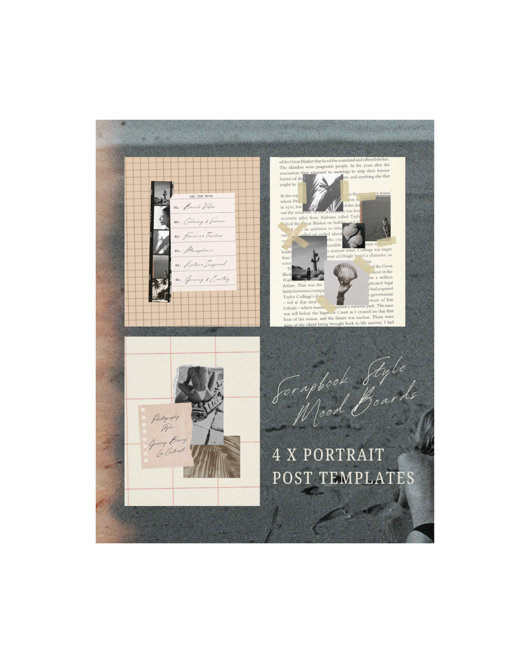 Scrapbook Mood Board Post Templates