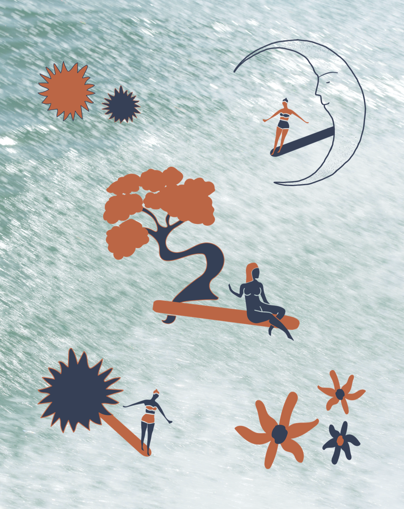 Surfer Girl Illustrations